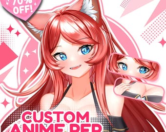 Custom Anime Character Illustration: Profile Picture Design with Background