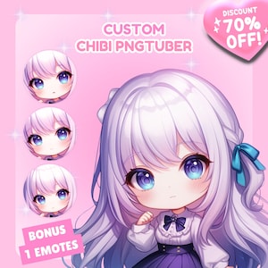 カスタムちびPngtuber | Pngtuberカスタム、カスタムちびPNGTuberアバター、ストリーミングとTwitch用のかわいいアニメPNG、ngtuberキャラクター