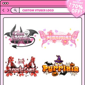 Custom Vtuber Logo | Custom Vtuber Logo kawaii, cute and Animated for stream twitch, Vtuber Kawaii, Custom Chibi Cute Animated VTuber Logo