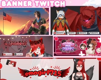 Benutzerdefinierte Twitch Banner | Animiertes Stream Overlay und Social Media Grafiken