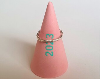 Custom Date Name Pink Ring Holder, Bridesmaids Bulk Gift, Matching Presents, Personalised Phrase Cone, Christmas Stocking Filler