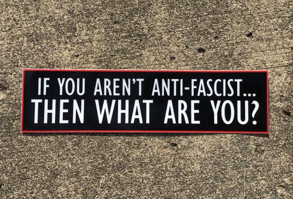 Anti-Fascist Bumper Sticker: Durable & Weatherproof Vinyl (11.5" x 3")