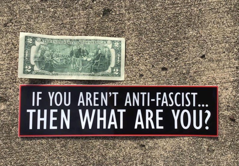 Anti-Fascist Bumper Sticker: Durable & Weatherproof Vinyl (11.5" x 3") image 4
