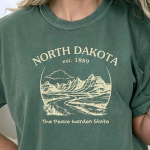 North Dakota Shirt, North Dakota Comfort Colors®, Home State Tee, North Dakota Gift, North Dakota Apparel, North Dakota Clothes, Hiking