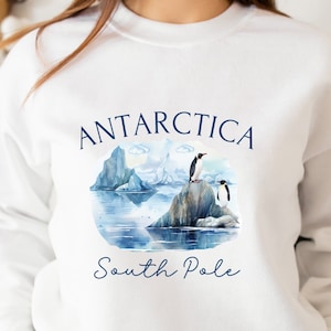 Antarctica Sweatshirt, Unisex Antarctica Sweater, Antarctica Cruise, Penguin Gift, Antarctica Travel, Antarctica Souvenir