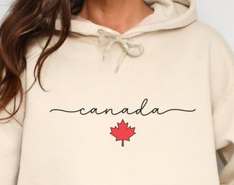 Canada Hoodie, Unisex Hooded Canada Sweater, Minimalistic Canada Crewneck, Maple Leaf Gift, Canada Clothes, Canada Outfit, Canada Trip