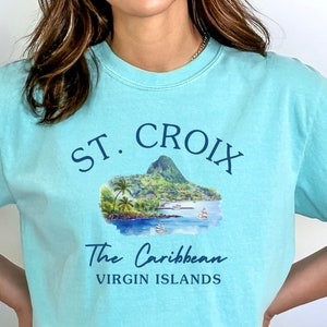 St. Croix Shirt, Caribbean Comfort Colors® Tee, St Croix Gift, St Croix Tee, Honeymoon Outfit, Caribbean Cruise, Virgin Islands Vacation