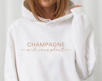 Champagne Please Hoodie, Brunch Outfit, Unisex Hooded Sweater, Soft Pullover, Cute Champagne Clothes, Champagne Lover Gift, Brunch Apparel