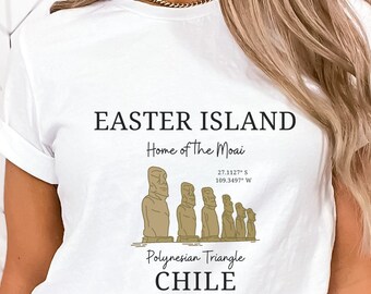 Easter Island Shirt, Moai TShirt, Unisex Softstyle Tee, Cute Graphic Crewneck, Easter Islands Gift, Pacific Cruise