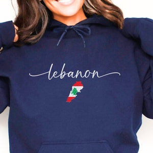 Lebanon Hoodie, Unisex Hooded Lebanon Sweater, Lebanon Crewneck, Lebanon Gift, I Love Lebanon, Gift for Lebanese, Lebanon Sweatshirt