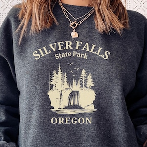 Silver Falls Sweatshirt, Unisex Sweater, Silver Falls State Park Gift, Oregon Crewneck, Hiking Climbing Camping Clothes, Salem, Silverton
