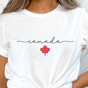 Canada Shirt, Unisex Softstyle Tee, Minimalistic Canada Crewneck, Canada Maple Leaf Gift, Canada Clothes, Canada Outfit, Canada Trip Tee