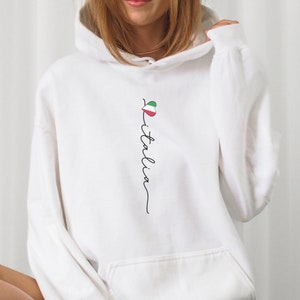 Italia Hoodie, Unisex Hooded Sweater, Soft Pullover, Cute Italia Clothes, Italy Vacation Outfit, Italy Flag Apparel, Italia Traveler