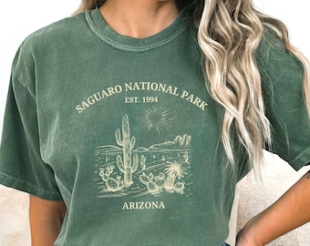 Saguaro National Park Shirt, Comfort Colors® Tee, Saguaro NP TShirt, Saguaro Crewneck, Arizona State T-Shirt, Cactus Desert Vintage