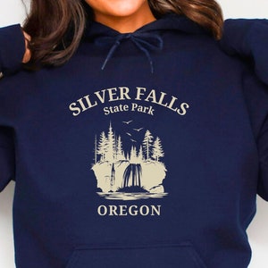 Silver Falls Hoodie, Unisex Hooded Sweater, Silver Falls State Park Gift, Oregon Crewneck, Hiking Climbing Camping Clothes, Salem, Silverton