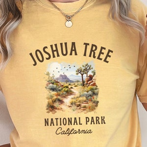 Joshua Tree Tee, Comfort Colors® Shirt, Joshua Tree NP TShirt, Retro National Park Apparel, Camping, Hiking, Joshua Tree California Trip