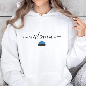 Cute Estonia Hoodie, Unisex Hooded Sweater, Soft Estonia Pullover, Estonia Clothes, Estonia Flag Apparel, Estonia Gift, Estonia Travel