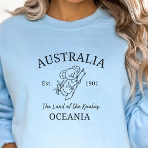 Cute Australia Sweatshirt, Unisex Australia Sweater, Australia Pullover, Koala Gift, Australia Clothes, Australia Apparel, Australia Gift