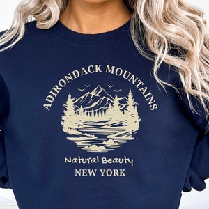 Adirondack Mountains Sweater, Unisex Adirondack Sweatshirt, ADK Mountain Gift, Adirondack Mountains Crewneck, Hiking, Camping