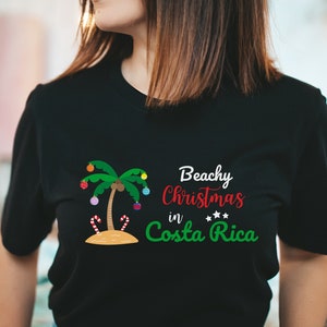 Costa Rica Christmas Shirt • Tropical Xmas • Holiday Apparel • Unisex Beach T-Shirt • Christmas in July TShirt • Family Trip Tee