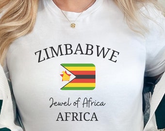 Zimbabwe Shirt, Zimbabwe Flag TShirt, Zimbabwe Souvenir, Zimbabwe Gift, Zimbabwe T-shirt, Africa Trip Clothes, Safari Outfit