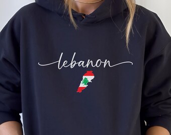 Lebanon Hoodie, Unisex Hooded Lebanon Sweater, Lebanon Crewneck, Lebanon Gift, I Love Lebanon, Gift for Lebanese, Lebanon Sweatshirt