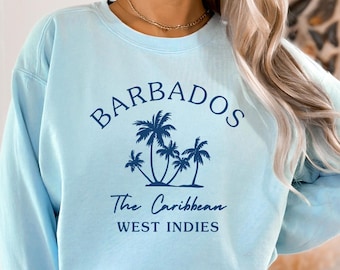 Barbados Sweater, Barbados Comfort Colors® Sweatshirt, Barbados Gift, Barbados Tee, Honeymoon Outfit, Caribbean Cruise, Barbados Vacation