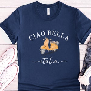 Ciao Bella Italia Shirt • Unisex Soft TShirt • Cute Italian Vespa Tee • Italian Vintage Style Shirt • Trendy Aesthetic Italy Shirt