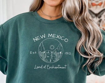 New Mexico Sweater, Comfort Colors® NM Sweatshirt, Land of Enchantment, Albuquerque, Roswell, Santa Fe, Las Cruces, New Mexico Clothes