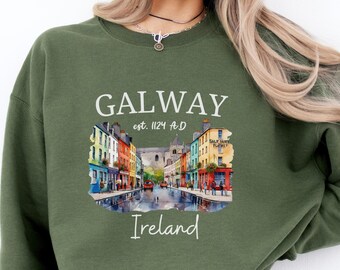 Galway Ireland Sweater, Unisex Galway Sweatshirt, Galway Souvenir, Ireland Clothes, Ireland Crewneck, Ireland Gift, St Patricks Day