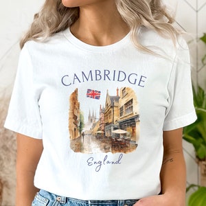 Cambridge England Shirt, Cambridge UK TShirt, Cambridge Souvenir, Cambridge Gift, England Vacation, England Clothes, Cambridge Watercolor