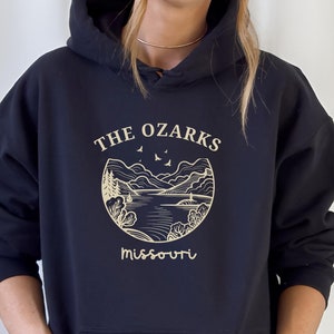 The Ozarks Hoodie, Unisex Hooded Sweater, Ozarks Missouri Crewneck, Lake of the Ozark, Missouri Vacation, Hiking, Camping, Ozark Mountains