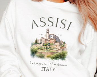 Assisi Italy Sweatshirt, Unisex Umbria Sweater, Assisi Gift, Brescia Sweater, Assisi Italia, Umbria Vacation, Perugia, Umbria Travel