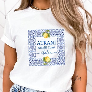 Atrani Shirt, Softstyle Tee, Amalfi Lemons, Amalfi Travel Gift, Salerno T-Shirt, Amalfi Italia Trip T Shirt, Atrani Italy Beach Vacation