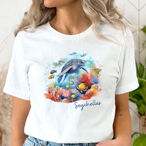 Seychelles Shirt, Unisex Soft T-Shirt, Seychelles TShirt, Seychelles Beach Tee, Seychelles Vacation, Turtle, Coral Diving, Honeymoon Clothes