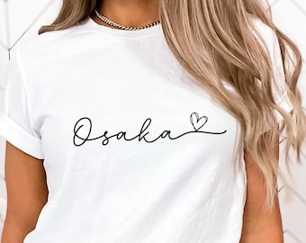 Cute Osaka Shirt • Cursive Script • Minimalist • Osaka T-Shirt for Women • Osaka Gift • Osaka Japan TShirt • Osaka Souvenir • Softstyle