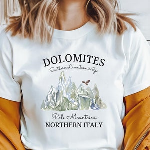 Dolomites Shirt • Italian Mountains T-Shirt • Softstyle Tee • Mountain Graphic • Cute Crewneck • Oversized Tee For Women • Dolomites TShirt
