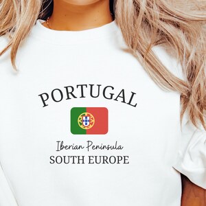 Portugal Sweatshirt, Unisex Portugal Sweater, Portugal Crewneck, Portugal Clothes, Portugal Travel, Portugal Flag, Gift for Portuguese