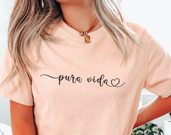 Pura Vida Shirt • Cursive Font • Minimalist T-shirt • Gift for
