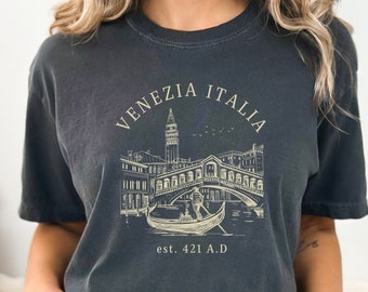 Venezia TShirt, Venice Comfort Colors®, Venezia Gift, Venice Clothes, Gondola Souvenir, Venezia Canals, Venice Outfit, Venice Travel