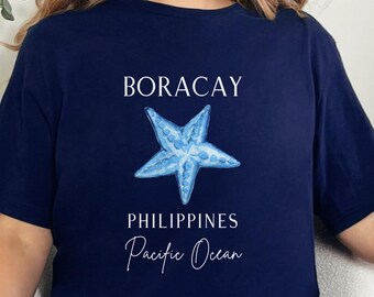 T-shirt Vintage Homme Poisson Boracay Philippines - Thème Plage - Taille M - Occasion Très Bon état