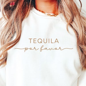 Tequila Please Sweater, Minimalistic Tequila Sweatshirt, Unisex Tequila Crewneck, Tequila Clothing, Gift for Tequila Lover, Brunch Outfit