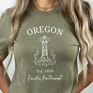Oregon Shirt, Lighthouse TShirt, Unisex Oregon Tee, PNW T-Shirt, Oregon Clothes, Oregon Trip, Oregon Coast Gift, Oregon Apparel, Lighthouse