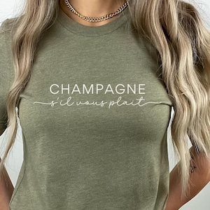 Champagne Please Shirt, French TShirt, Minimalistic, Champagne Club, Champagne Clothes, Champagne Lover, Cute Champagne Gift, Brunch Outfit