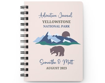 Custom Yellowstone National Park Travel Journal • Spiral Notebook • Personalized Trip Planner • Camping Diary • Yellowstone NP Vacation