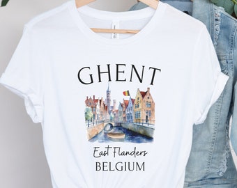 Ghent Shirt, Unisex Soft T-Shirt, Ghent Belgium TShirt, Gent T-Shirt, Gent Belgium Gift, Ghent Souvenir, Belgium Crewneck, Ghent T Shirt
