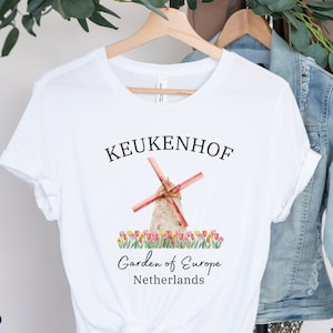 Keukenhof Shirt, Unisex Soft T-Shirt, Keukenhof Netherlands TShirt, Windmill T-Shirt, Tulips Gift, Nederland Crewneck, Holland Trip