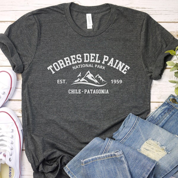 Torres Del Paine National Park Shirt • Unisex Graphic Tee • Patagonia T-Shirt • Softstyle Hiking TShirt • Chile Argentina • Patagonia Gift