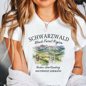 Schwarzwald Shirt, Black Forest Region TShirt, Unisex Softstyle Tee, Germany Travel Gift, Germany Souvenir, Germany Road Trip Gift