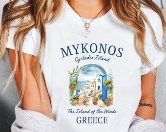 Mykonos TShirt, Mykonos Greece Shirt, Unisex T-Shirt, Mykonos Island Gift, Mykonos Trip Tee, Mykonos Travel Outfit, Greece Island Hopping